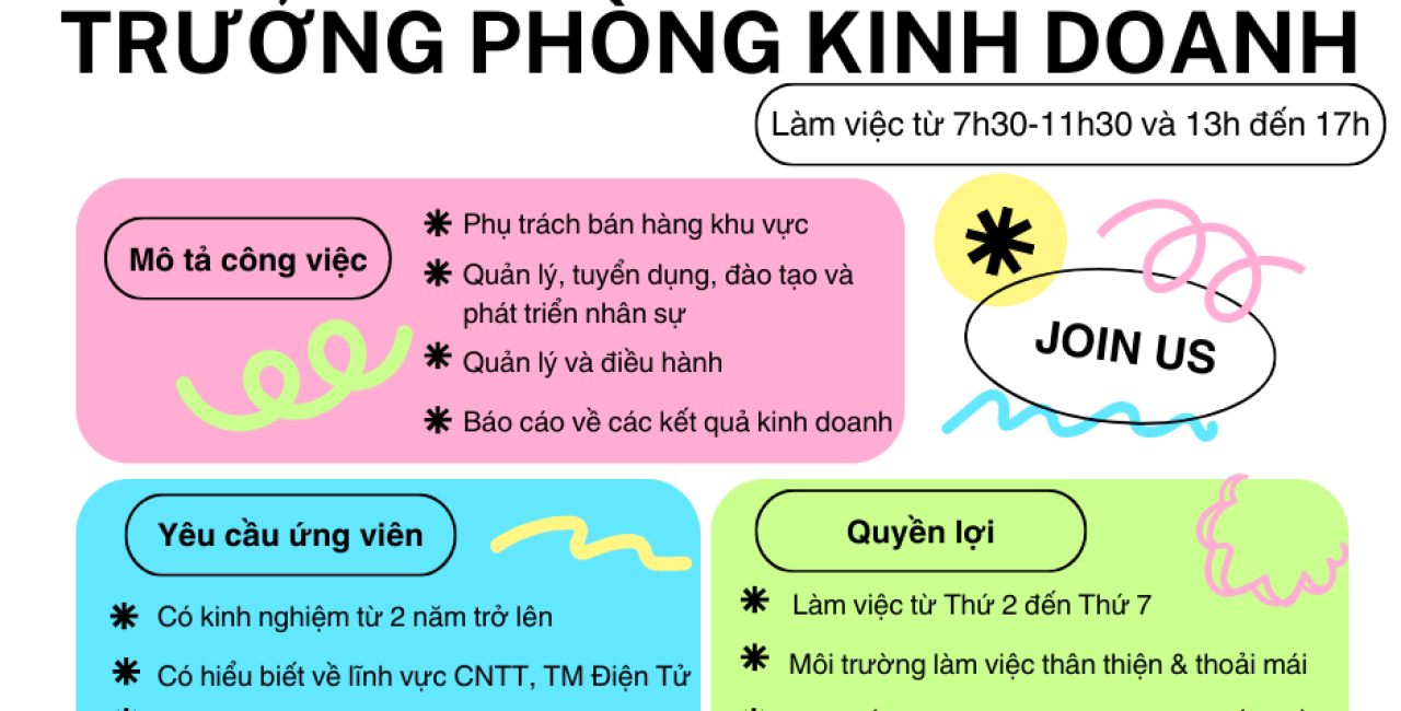 👉CÔNG TY TNHH TỨ QUÝ 17-9-9 CẦN TUYỂN DỤNG : 1 Trưởng phòng Kinh doanh